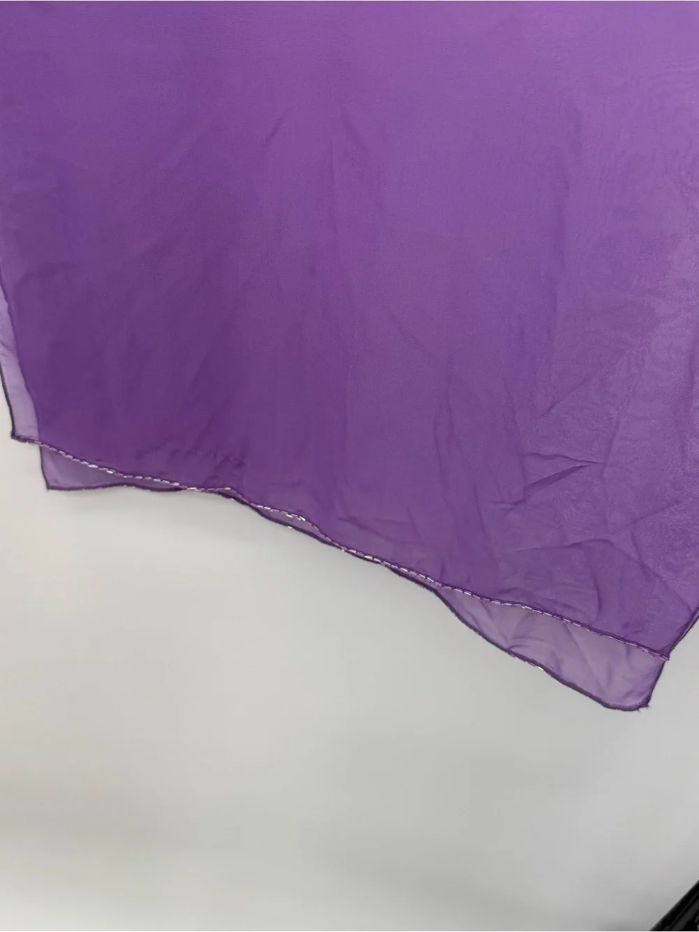 Unbranded Purple Chiffon Scarf Shawl Beaded Long Accessory Overlay